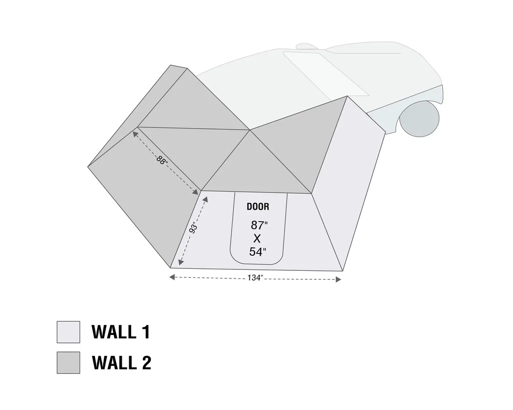 18239909 – OVERLAND VCL Awning Extension Panel, Side Wall 2 For Use With Nomadic 270 LT Awning 7.33 Feet Length x 7.7...